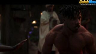 MICHAEL B. JORDAN NUDE/SEXY SCENE IN BLACK PANTHER