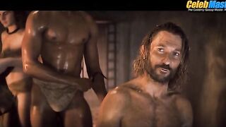 JORDI WEBBER AND LOUIS HUNTER AND GRAHAM VINCENT AND STEPHEN MADSEN AND JOE DAVIDSON NUDE/SEXY SCENE IN SPARTACUS HOUSE OF ASHUR